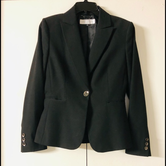 TAHARI Arthur S. Levine Classics Blazer Size 4 Work Office Career Casual Black - Picture 10 of 12